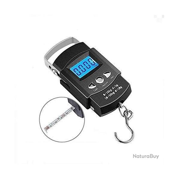 Balance lectronique pour la Pche cran LCD Crochet Suspendu 110 lb / 50 kg Ruban  Mesurer Intgr