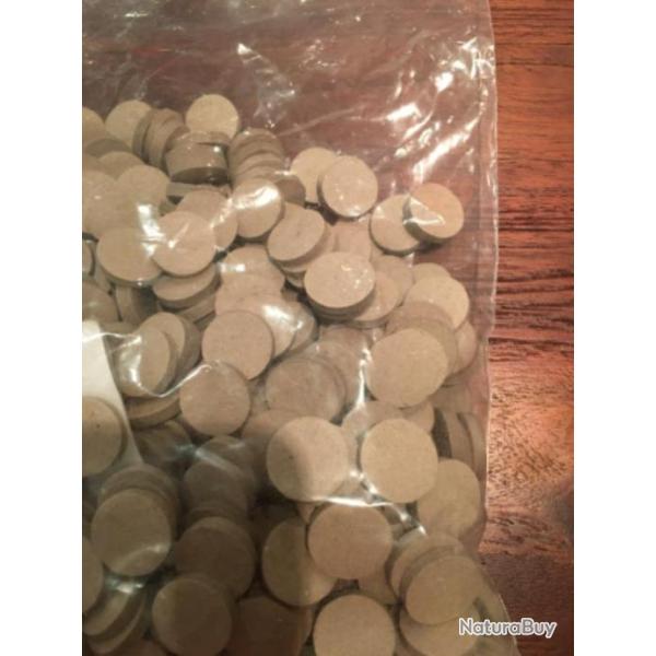 Rechargement du calibre 1 lot de 10 intercalaires entre poudre et charge bourre grasse ou jupe