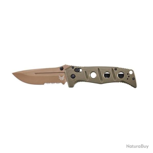 Couteau Benchmade Adamas Sibert - Lame 97mm Gris / Noir - Marron / Olive
