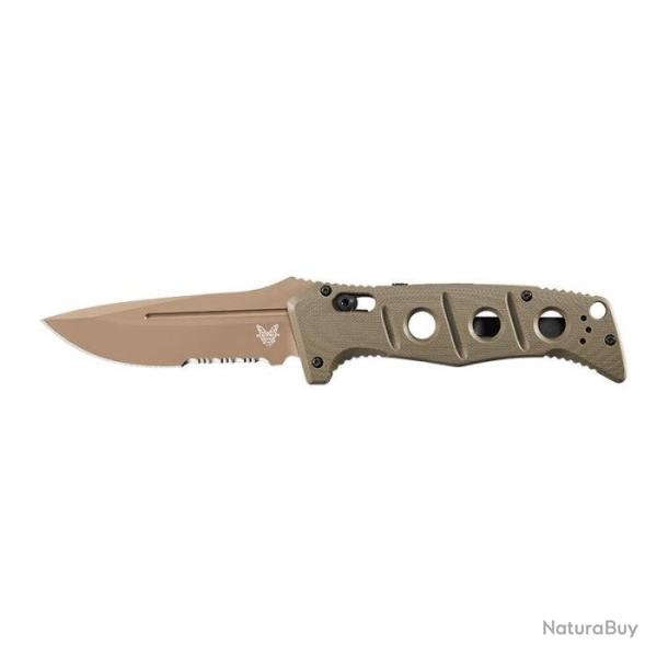 Couteau Benchmade Auto Adamas - Sibert - Lame 96mm Marron / Gris - Olive / Marron