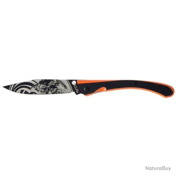 Couteau Lug C63 - Lame 80mm - Noir / Orange / Aigle