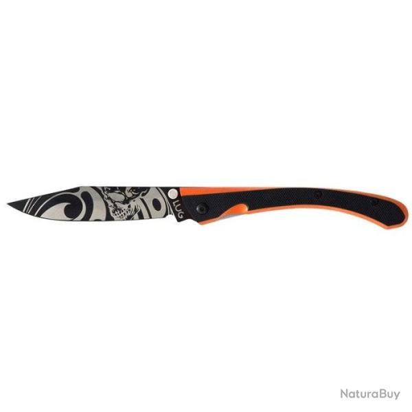 Couteau Lug C63 - Lame 80mm - Noir / Orange / Bad Boy