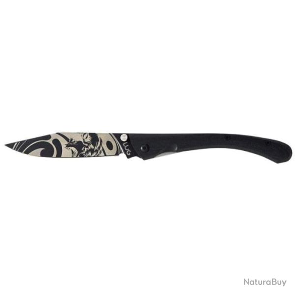 Couteau Lug C63 - Lame 80mm - Noir / Loup