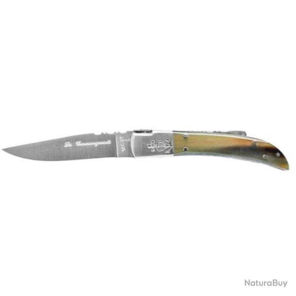 Couteau Camarguais N�10 Trident Soud� Olivier / 90mm - Corne Brune / 90mm