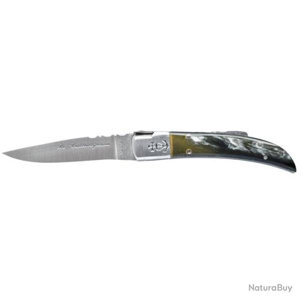 Couteau Camarguais N�12 Trident Soud� Bois de Cerf / 105mm - Corne Brune / 105mm