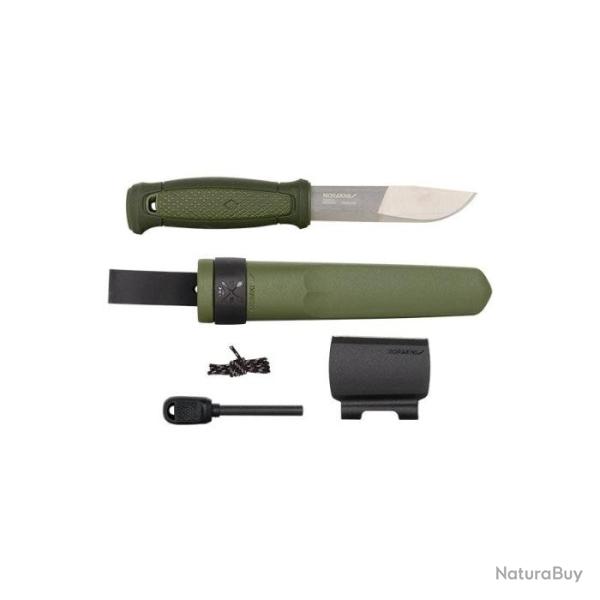 Couteau Morakniv Kansbol avec Kit de Survie - Lame 109mm Orange - Vert