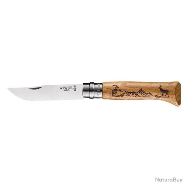 Couteau Opinel N�8 Animalia - Lame 85mm Cerf - Chamois