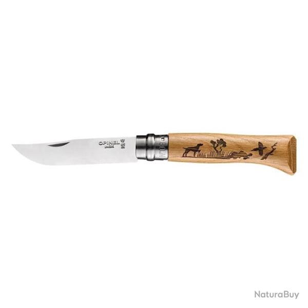 Couteau Opinel N�8 Animalia - Lame 85mm Cerf - Chien