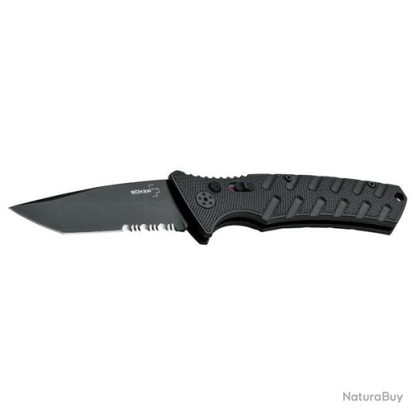 Couteau Boker Plus Strike Tanto - Lame Mixte 85mm Noir / Coyote - Noir / Noir