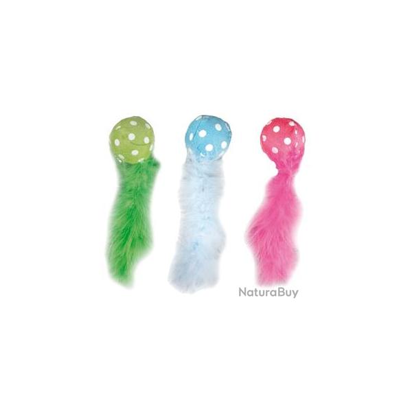 JOUET CHAT POLKA BALLE MULTI D4CM X 14CM