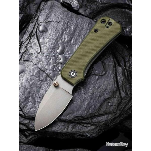 Couteau CIVIVI Baby Banter Green Lame Nitro-V Manche G10 IKBS Linerlock Clip CIVC19068S5
