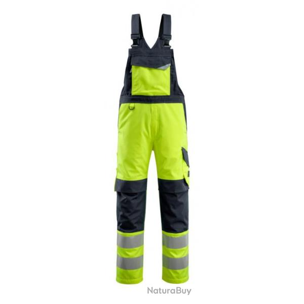 Salopette � poches genouill�res MASCOT DAVOS 13869-216 Hi-vis jaune/Marine fonc� 90 cm (Rallong�) 54