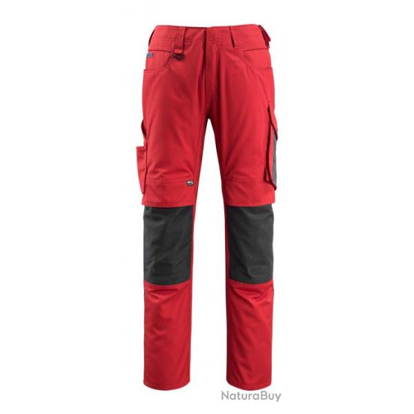 Pantalon lger avec poches genouillres MASCOT MANNHEIM 12679-442 Rouge/noir 82 cm (Standard) 36 (C4