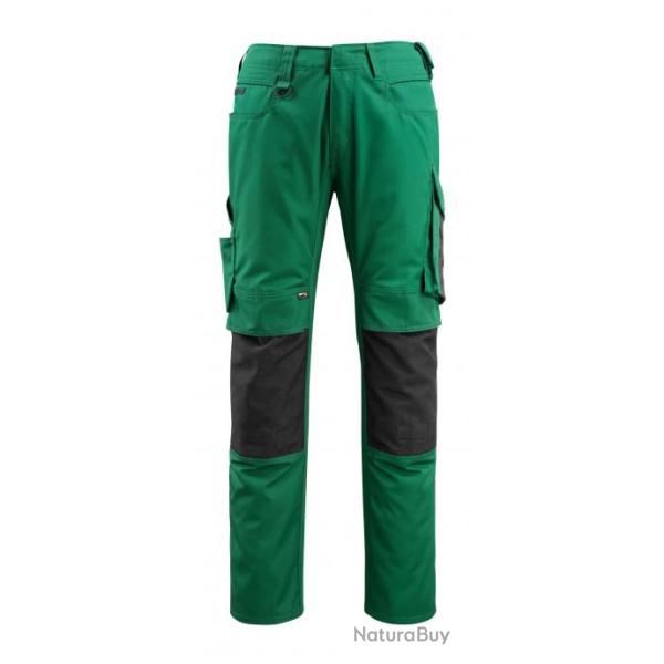 Pantalon l�ger avec poches genouill�res MASCOT MANNHEIM 12679-442 Vert bouteille/Noir 82 cm (Standar