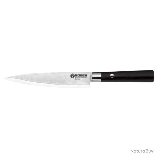 Couteau Boker Cuisine Damas Slicing - Lame 150mm Plywood Noir - Plywood Noir