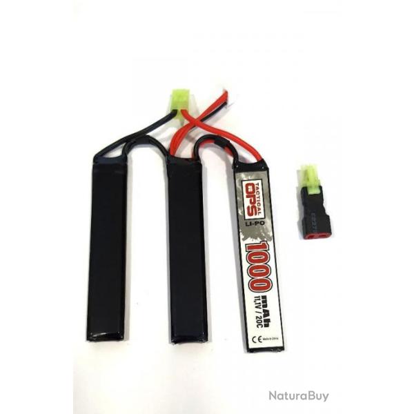 BATTERIE LI-PO 11.1V 1000mAh3*5520100P triple TACTICAL OPS