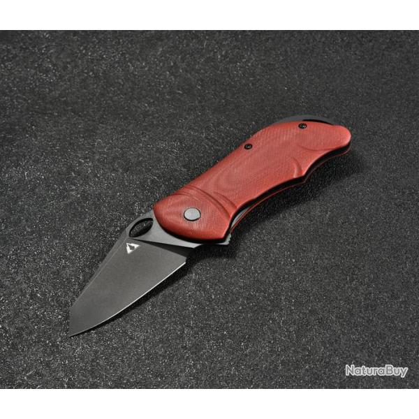 Couteau CMB Made Knives Hippo Red Lame Acier D2 IKBS Linerlock Clip CMB05R