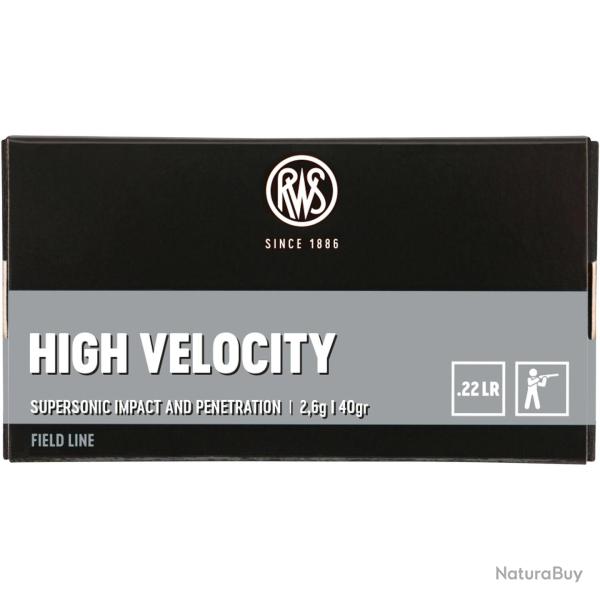 Cartouches .22 lr. High Velocity 2,6g/40grs.