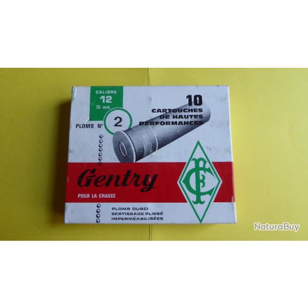 REF 13 - ANCIENNE BOTE CARTOUCHES DE CHASSE CAL 12 - GENTRY CF - Plomb n 2