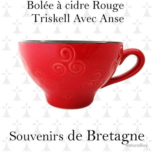 BOL�E A CIDRE ROUGE TRISKELL AVEC ANSE BZH
