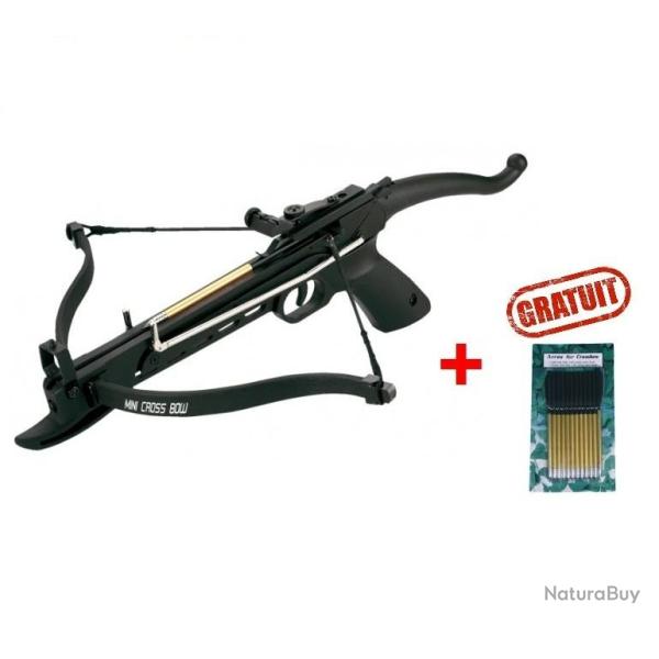 PISTOLET ARBALTE ALLIGATOR 80 LBS AVEC 3 FLCHES ALUMINIUM + 12 FLCHES GRATUITS