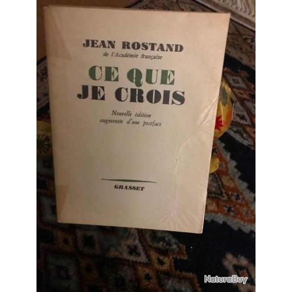 livre ancien 1953 J.Rostand ce que je crois