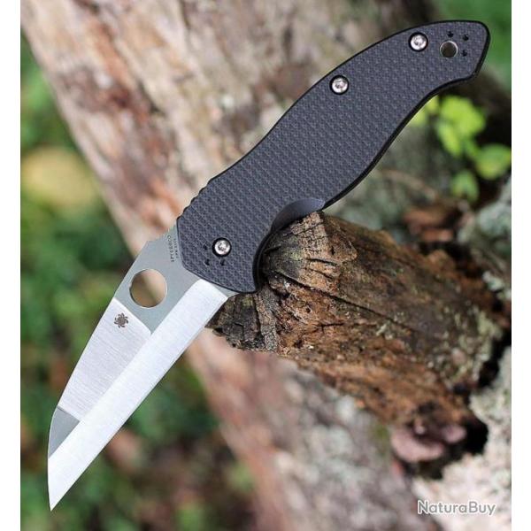 Couteau Spyderco Canis Compression Lock Lame Acier S30V Manche Fibre Carbone/G10 Clip SC248CFP