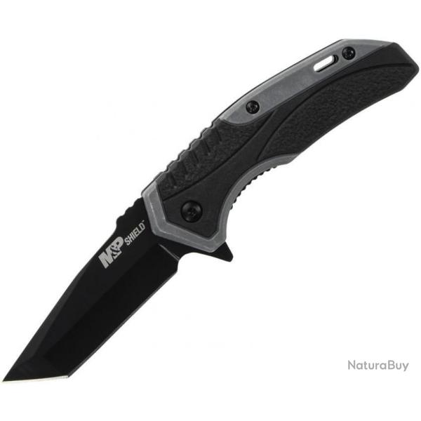 Couteau Semi AUtomatique Smith&Wesson Shield A/O Lame Tanto 8Cr13MoV Linerlock Clip SW1147101 - A