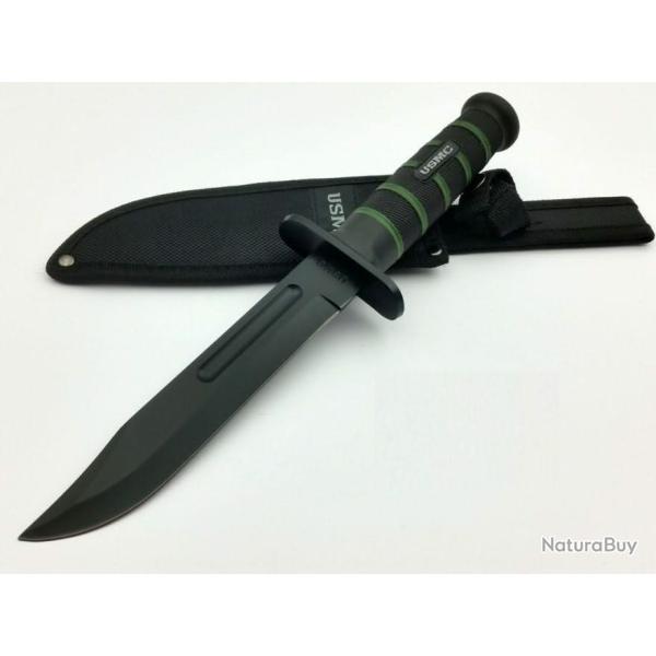 Couteau de combat USMC Blackout  Avec Etui en nylon