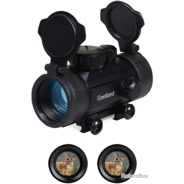 Lunette de Vis�e pour Fusil � R�flexes de 30 mm Viseur Point Rouge & Vert avec Couvercle d'objectif