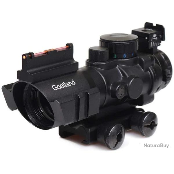 Lunette de Vis�e Fusil R�ticule en Verre Prismatique Tactique avec Viseur Fibre Optique 4x32 PRISME