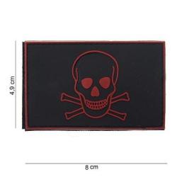 Patch 3D PVC T&ecirc;te Mort Rouge & Noir (101 Inc)