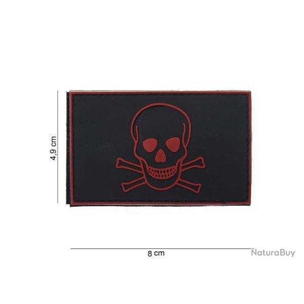 Patch 3D PVC T�te Mort Rouge & Noir (101 Inc)