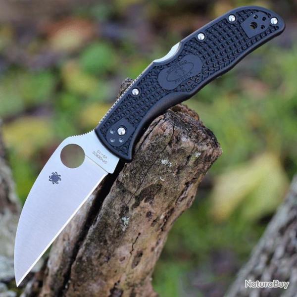 Couteau Spyderco Endela Wharncliffe Plain Lame Acier VG10 Manche FRN Lockback Japan SC243FPWCBK