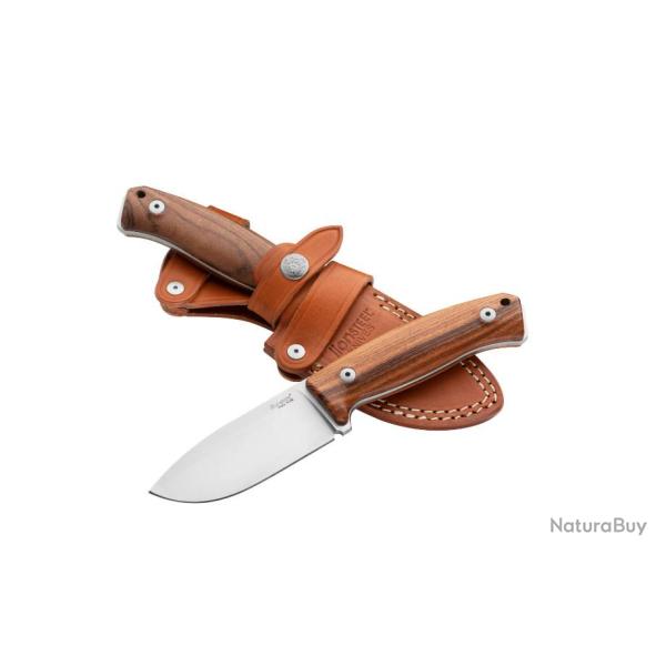 Couteau LionSteel M2M Santos Lame Acier M390 Manche Bois Etui Cuir Made Italy LSTM2MST