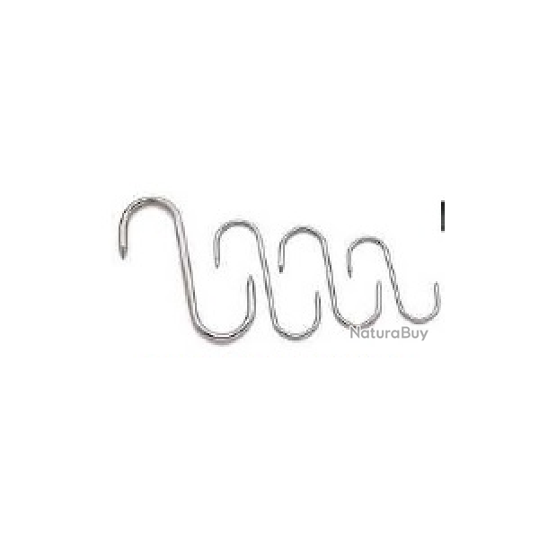 lot de 5 Crochets inox alimentaire  lg 160 mm x 6 mm d'epaisseur