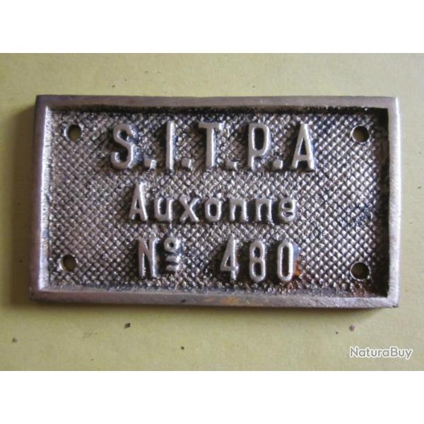 PLAQUE METAL LAITON SITPA AUXONNE COTE D OR 21