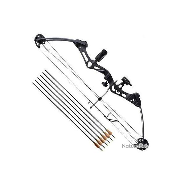 Arc de Chasse � Poulies avec Accessoires et 6 Fl�ches en Fibre de Verre Stable Chasse aux Ragondins