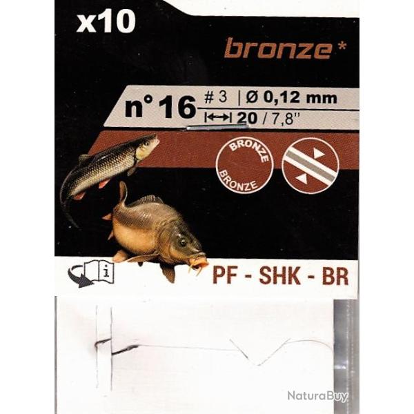 10 Hameons monts bronzs n 16 / fil  0.12 mm