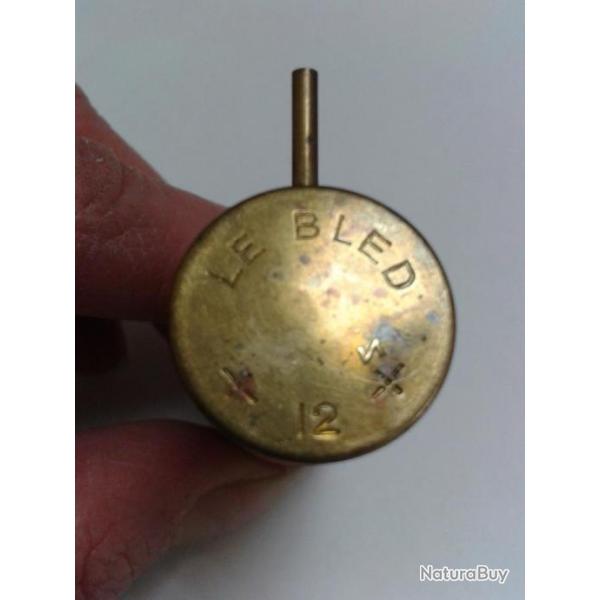 Rare douille calibre 12  Broche "Le Bled" carton rouge