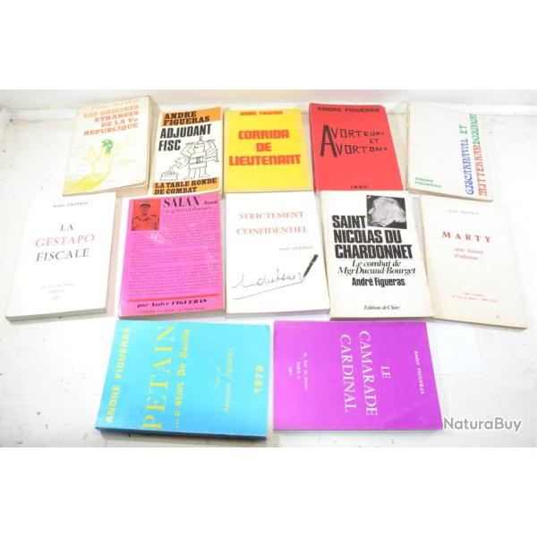 Lot livre Andr Figueras avec ddicace, Auteur pamphltaire, proche Front National. Rsistant FFL