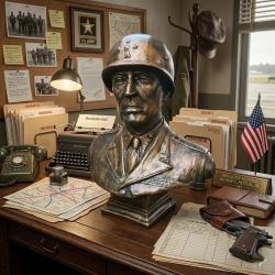 Buste artisanal du G&eacute;n&eacute;ral Patton