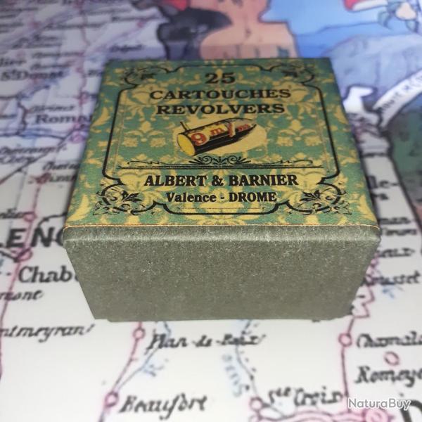 9 mm Broches (Albert & Barnier - Valence): Reproduction boite munitions (vide) AB 8736568