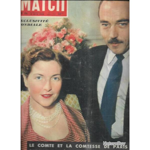 paris match 64 juin 1950 le comte et la comtesse de paris , micheline presle ,mis�re du tennis fran�