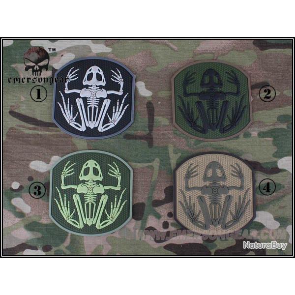 Patch 3D PVC Skull Frog Noir & Blanc (Emerson)