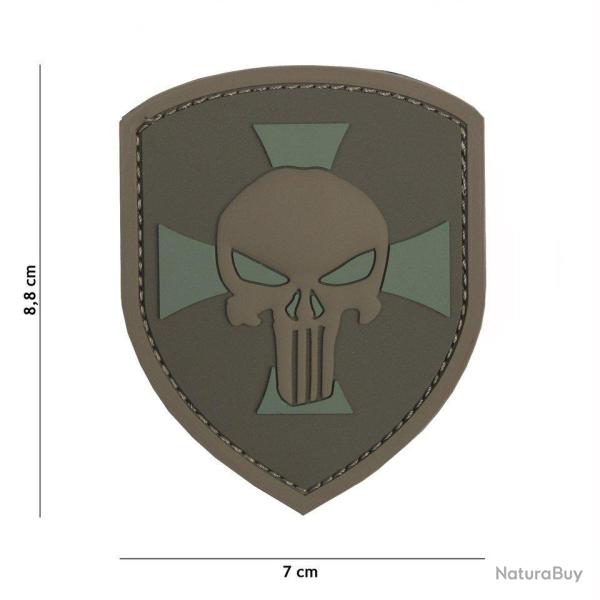Patch 3D PVC Punisher Shield Cross Coyote (101 Inc)