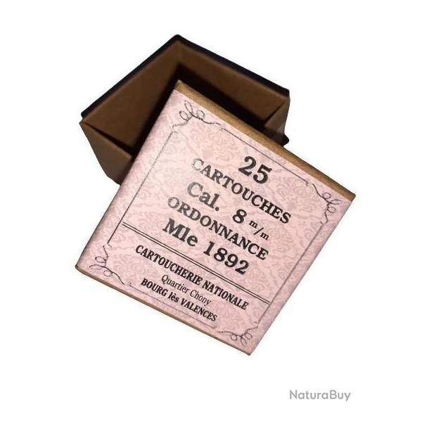 8 mm 1892 ou 8mm 92 Lebel: Reproduction boite cartouches (vide) CARTOUCHERIE NATIONALE 8738155