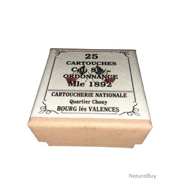 8 mm 1892 ou 8mm 92 Lebel: Reproduction boite cartouches (vide) CARTOUCHERIE NATIONALE 8738155