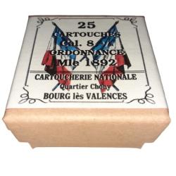 8 mm 1892 ou 8mm dit "Lebel": Reproduction boite cartouches (vide) CARTOUCHERIE NATIONALE 8738168