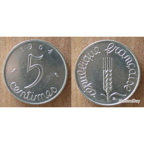 France 5 Centimes 1964 NEUVE Epi De Bl� Piece Centime De Francs Franc Cent